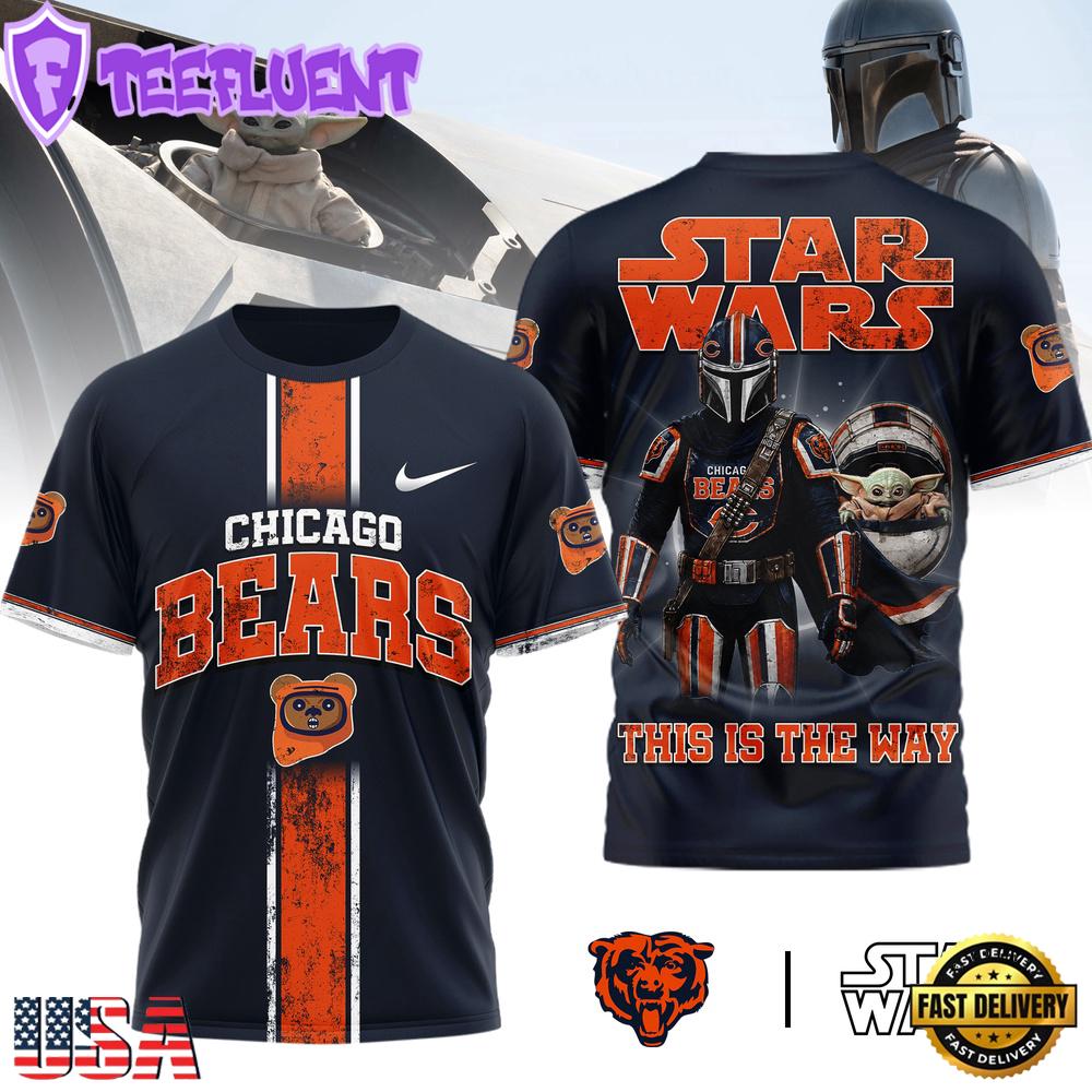 Chicago Bears NFL This Is The Way Star Wars 3D T-Shirt For Fans