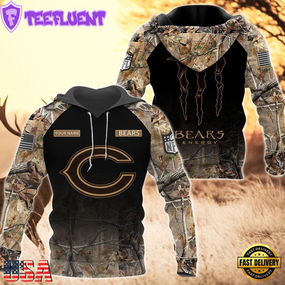 Chicago Bears Personalized Hoodie Camo Hunting Perfect Gift