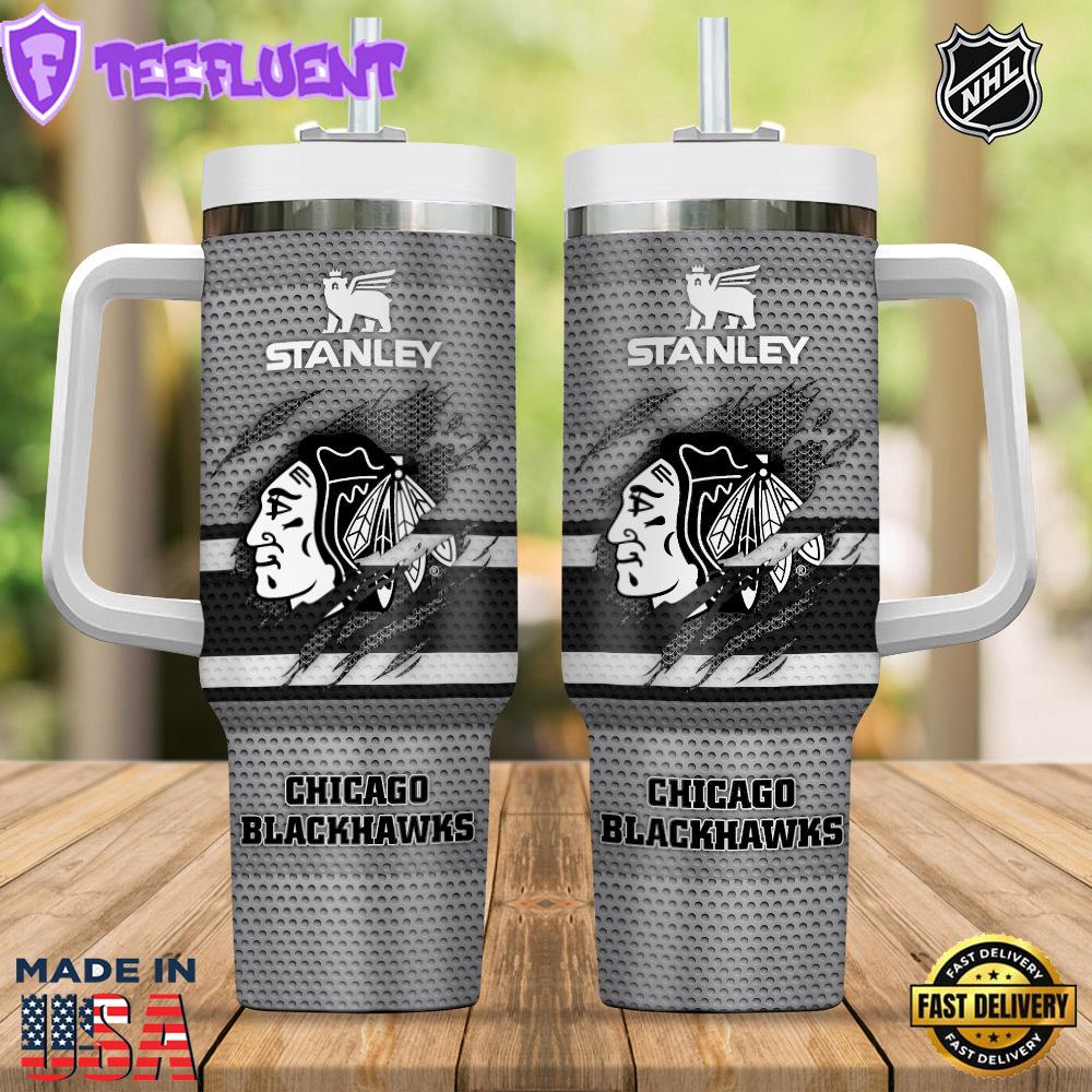 Chicago Blackhawks NHL Custom Stanley Quencher 40oz Stainless Steel Tumbler