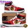 Chicago Blackhawks Red White Nike Logo Design Air Jordan 1 High Top