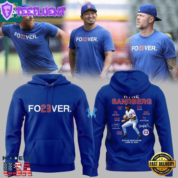 Chicago Cubs 2025 Ryne Sandberg Forever 23 Hall Of Fame Gold Glove Hoodie