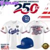 Chicago Cubs USA 250th Anniversary Stars & Stripes Baseball Jersey 2026 4th Of July 3 Chicago Cubs USA 250th Anniversary Stars & Stripes Baseball Jersey 2026