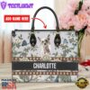 Chinese Creasted Dog Bior Leather Handbag With Flowers And Butterfly