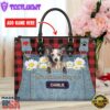 Chinese Creasted Dog This Human Belongs To Leather Handbag