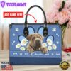 Chinese Shar-Pei Dog Lover Leather Bag With Daisy Flowers