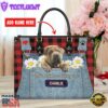 Chinese Shar-Pei Dog This Human Belongs To Leather Handbag