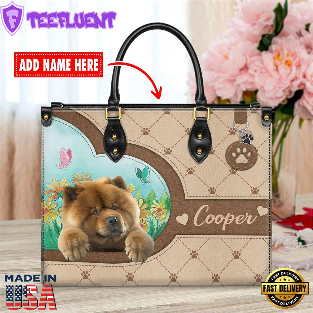 Chow Chow Dog Duccy Dog Lover Leather Handbag