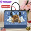Chow Chow Dog Lover Leather Bag With Daisy Flowers