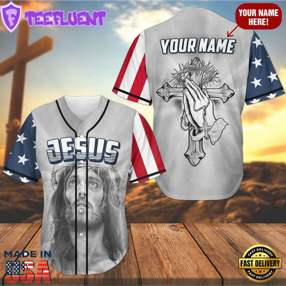 Christ Pray The Savior Cross Custom Baseball Jersey