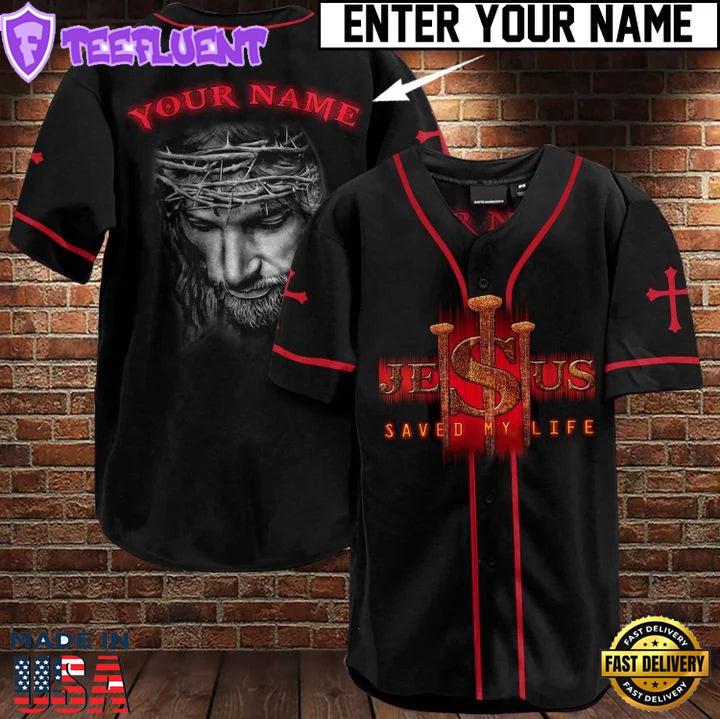 Christ Saved My Life Custom Baseball Jersey