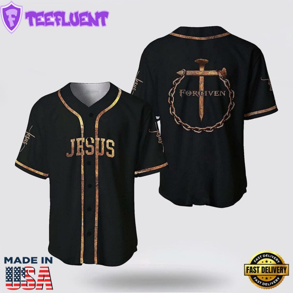 Christian Jesus Forgiven AOP Baseball Jersey Unisex