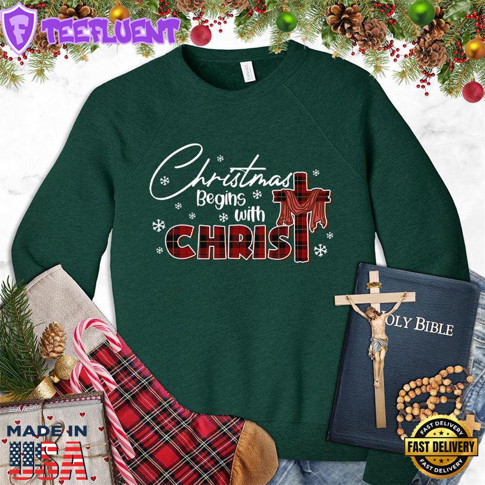 Christmas Begins With Christ Colored Edition Sweatshirt