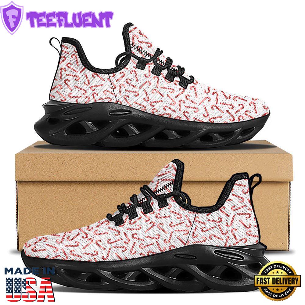 Christmas Candy Print Pattern Black Max Soul Shoes