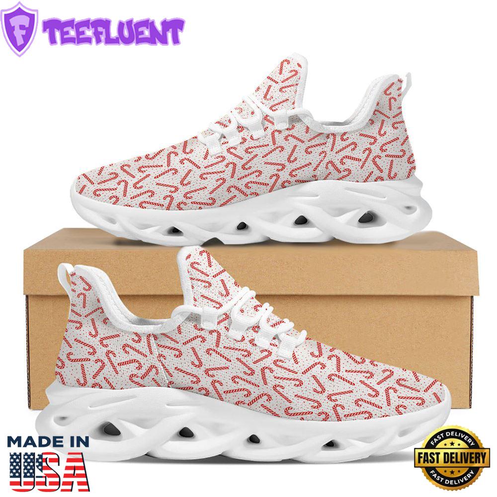 Christmas Candy Print Pattern White Max Soul Shoes