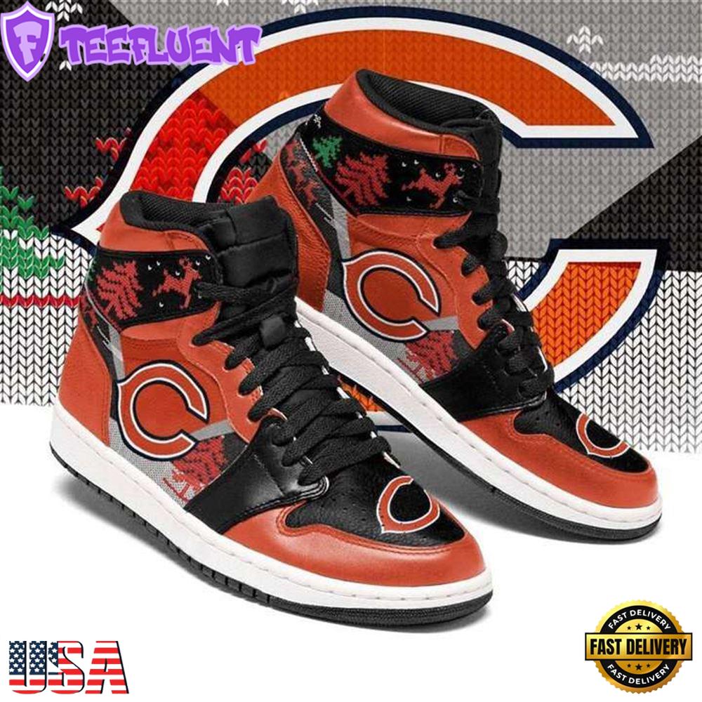 Christmas Chicago Bears Nfl Air Jordan Shoes Sport Sneaker Boots For Men Women