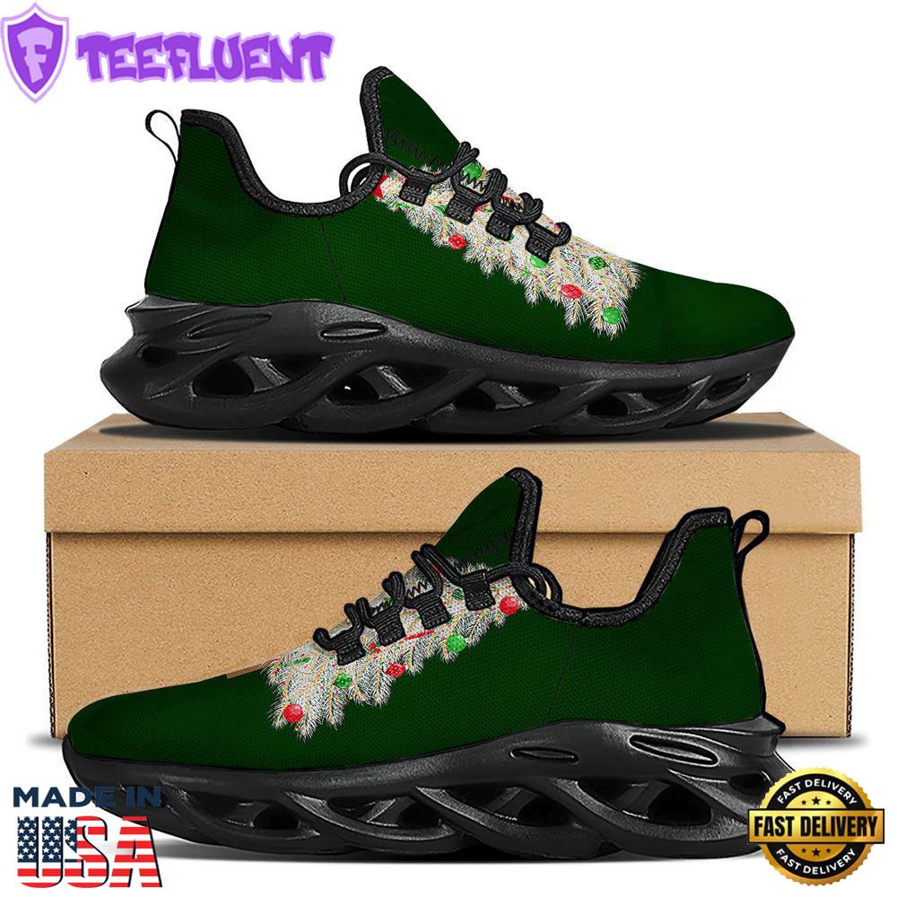 Christmas Decorated Tree Print Black Max Soul Shoes