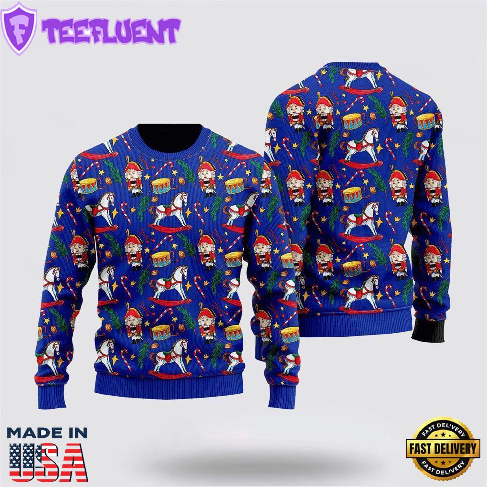 Christmas Horse Nutcracker Deez Nuts Ugly Christmas Sweater