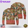 Christmas Leopard Chicken Seamless Pattern Ugly Christmas Sweater
