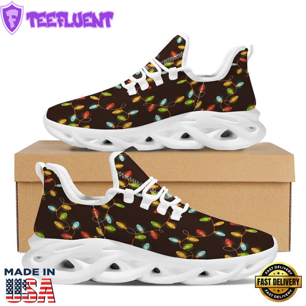 Christmas Lights Print Pattern White Max Soul Shoes