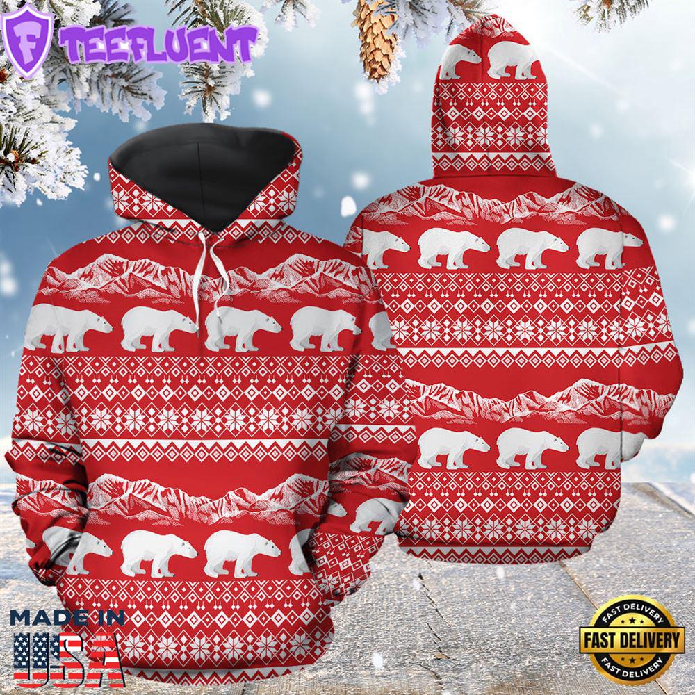 Christmas Polar Bear Christmas Hoodie All Over Print