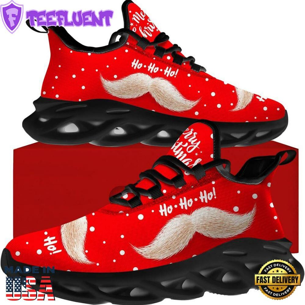 Christmas Running Shoes, Merry Christmas Santa Claus Mustache Max Soul Shoes