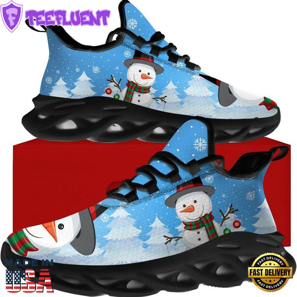 Christmas Running Shoes, Merry Christmas Snowman Max Soul Shoes