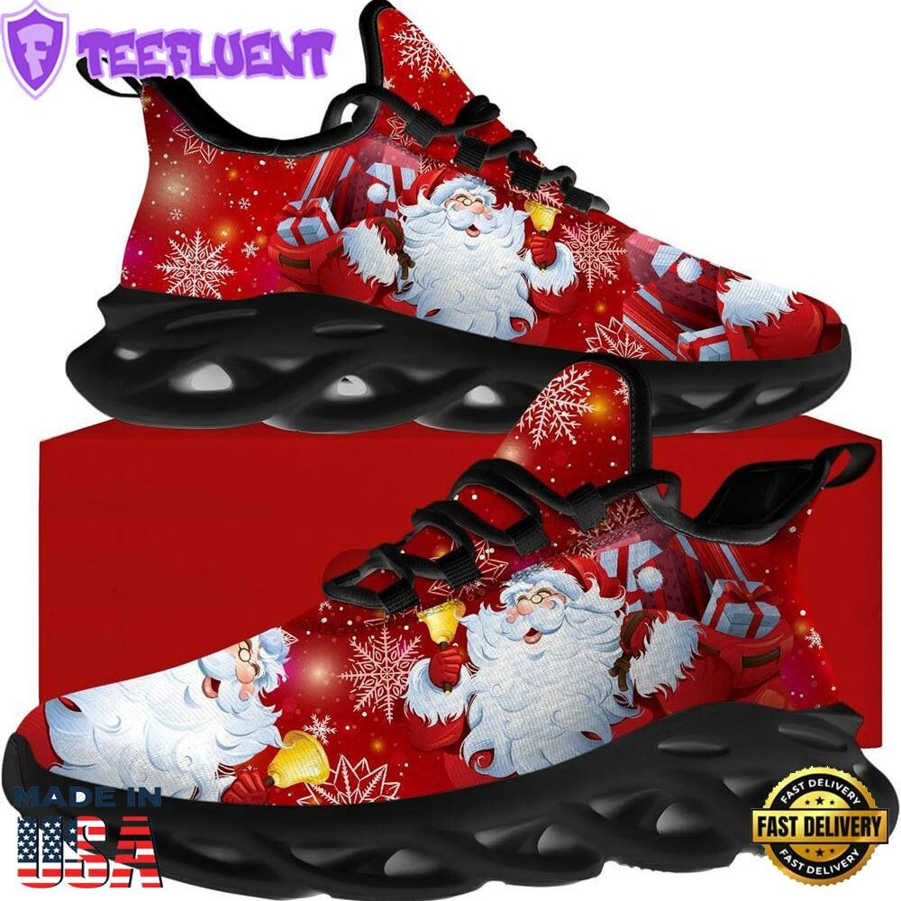 Christmas Running Shoes, Santa Claus Ring Bells Max Soul Shoes