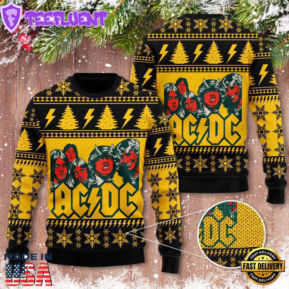 Christmas Sweater Trends ACDC 3D Ugly Sweater