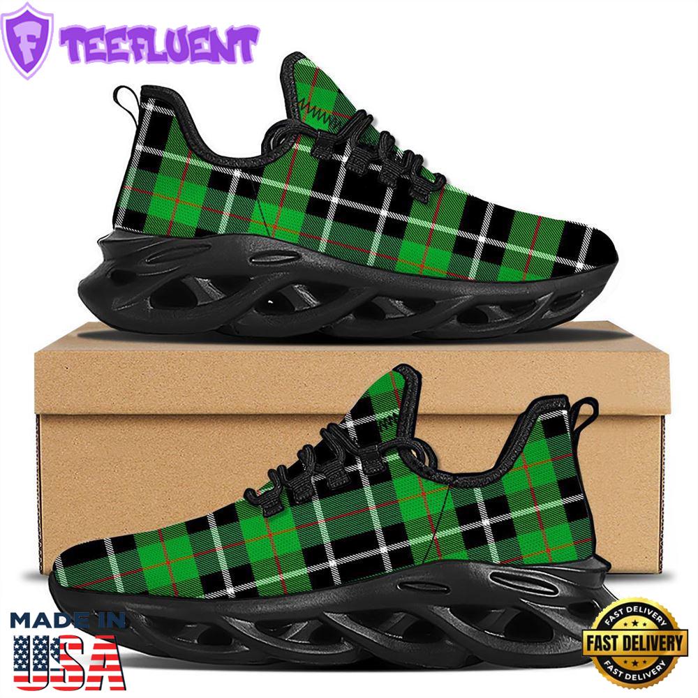 Christmas Tartan Green Plaid Scottish Black Max Soul Shoes