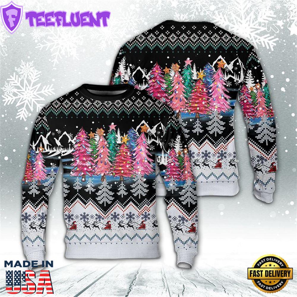 Christmas Trees With Lights Ugly Christmas Sweater For Men And Women