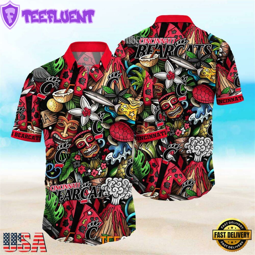 Cincinnati Bearcats Ncaa Mens Floral Special Design Hawaiian Shirt