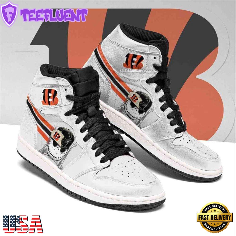 Cincinnati Bengals NFL Jack Skellington JD1 Boot Sneakers Shoes