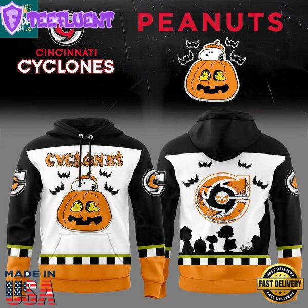 Cincinnati Cyclones Snoopy Peanuts 75th Anniversary Halloween 2025 Hoodie