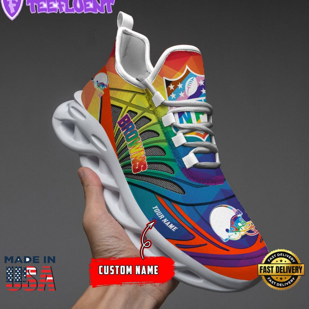 Cleveland Browns LGBT NFL Personalized Clunky Max Soul Shoes
