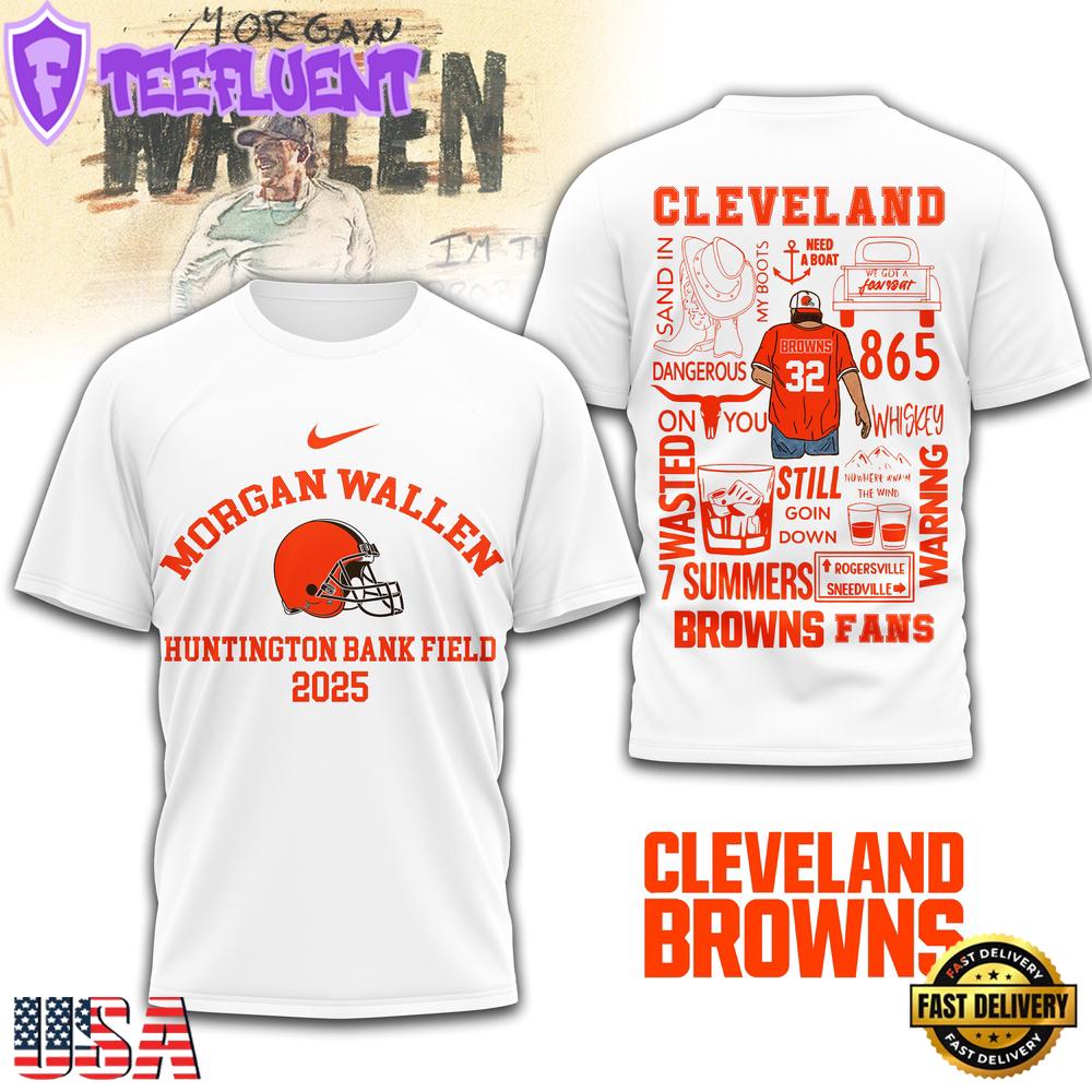 Cleveland Browns NFL Morgan Wallen 3D T-Shirt