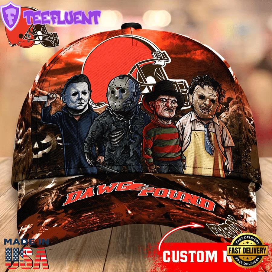 Cleveland Browns NFL Personalized Trending Cap Mixed Horror Movie Characters