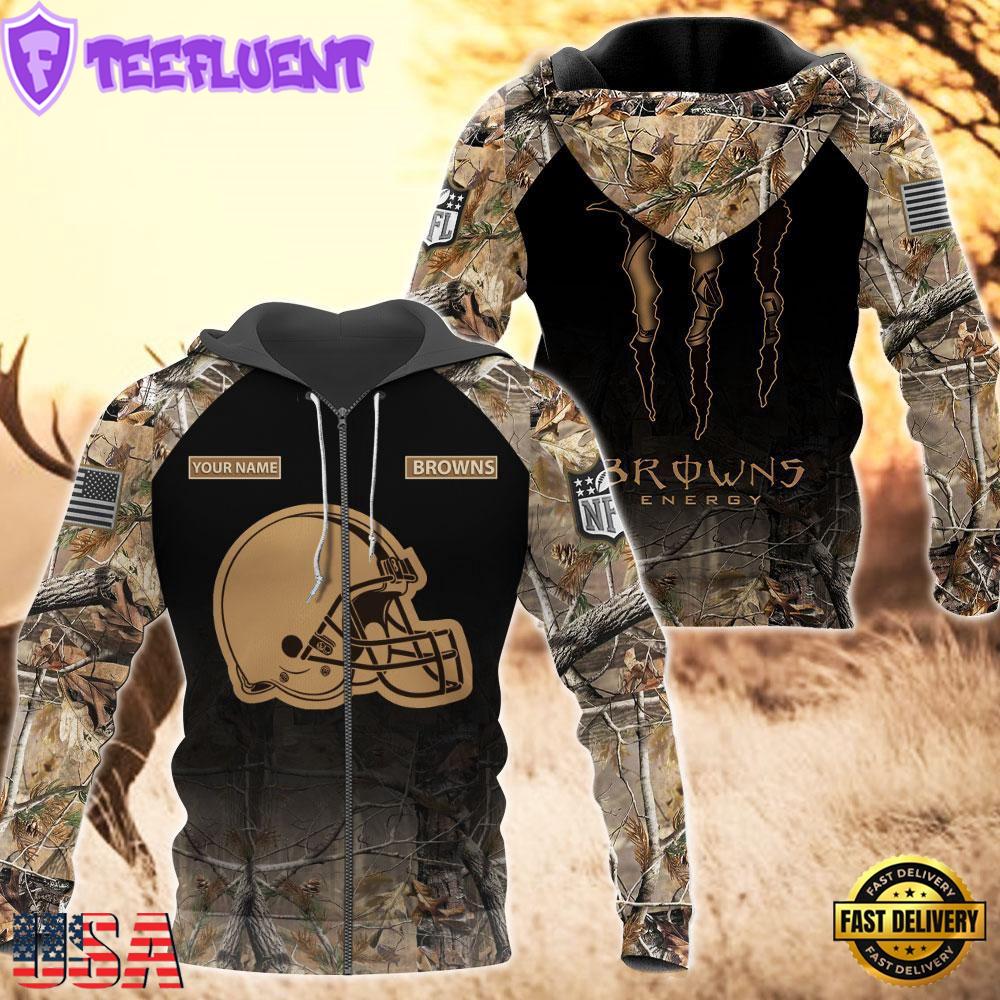 Cleveland Browns Personalized Hoodie Camo Hunting Perfect Gift