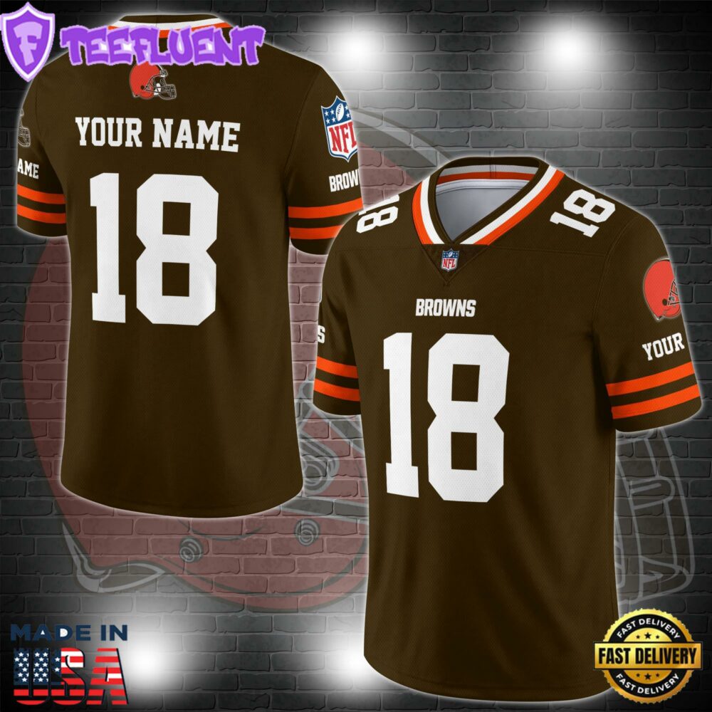 Cleveland Browns Personalized V-neck Football Jersey Sport Gifts For Fan