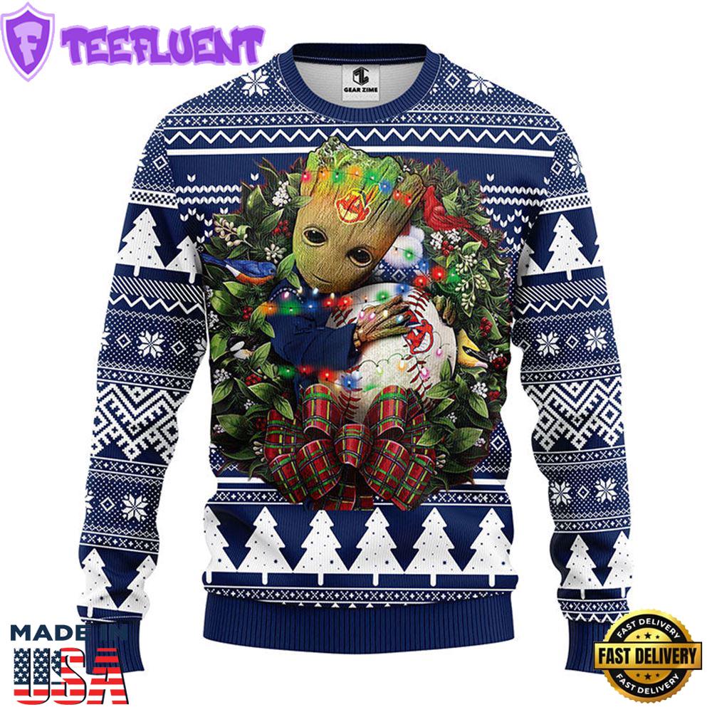 Cleveland Indians Groot Hug Christmas Ugly Sweater Sport For Fan