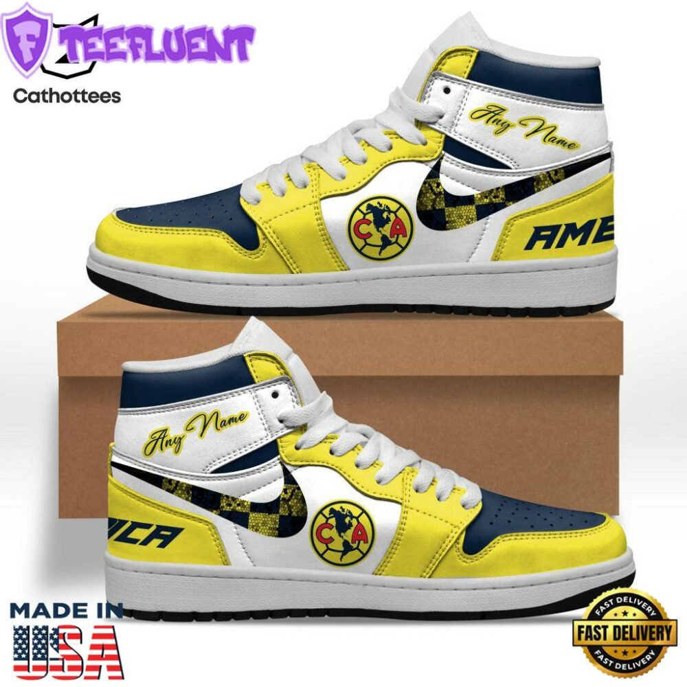 Club America Nike Logo Design Air Jordan 1 High Top