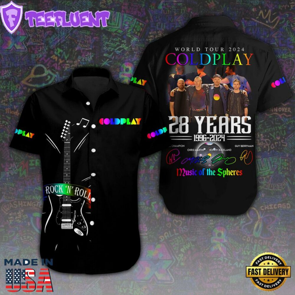 Coldplay Short Sleeve Dress Shirt For Man And Women