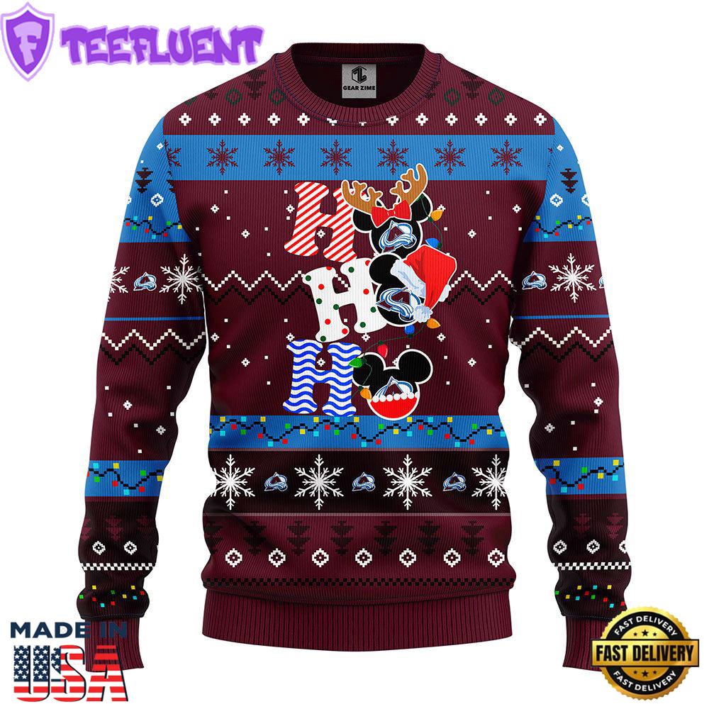 Colorado Avalanche Hohoho Mickey Christmas Ugly Sweater