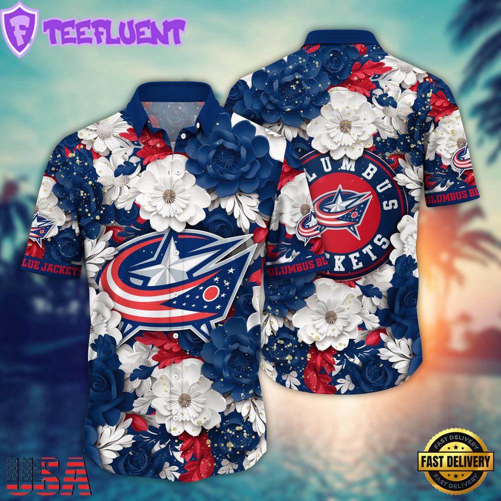 Columbus Blue White Jackets NHL Hawaiian Shirt