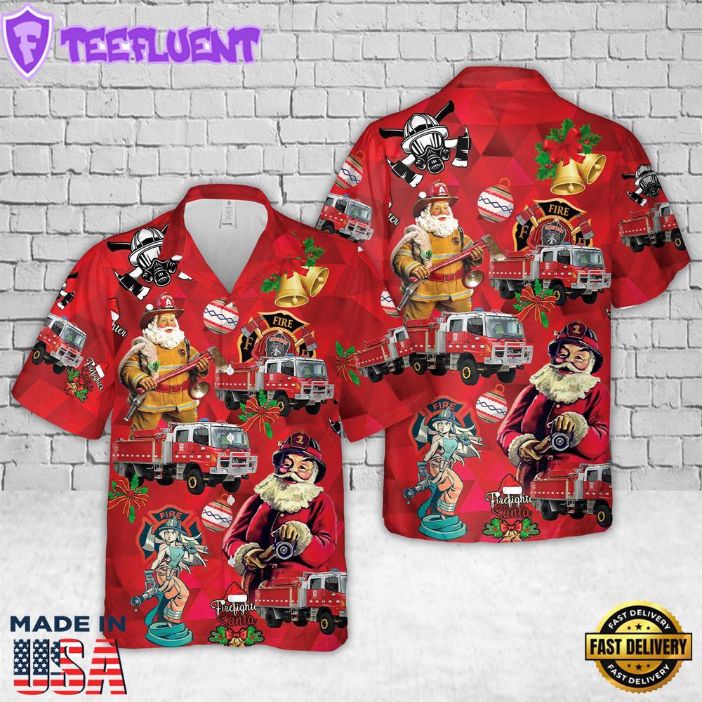 Country Fire Authority (CFA) Tanker Christmas Hawaiian Shirt
