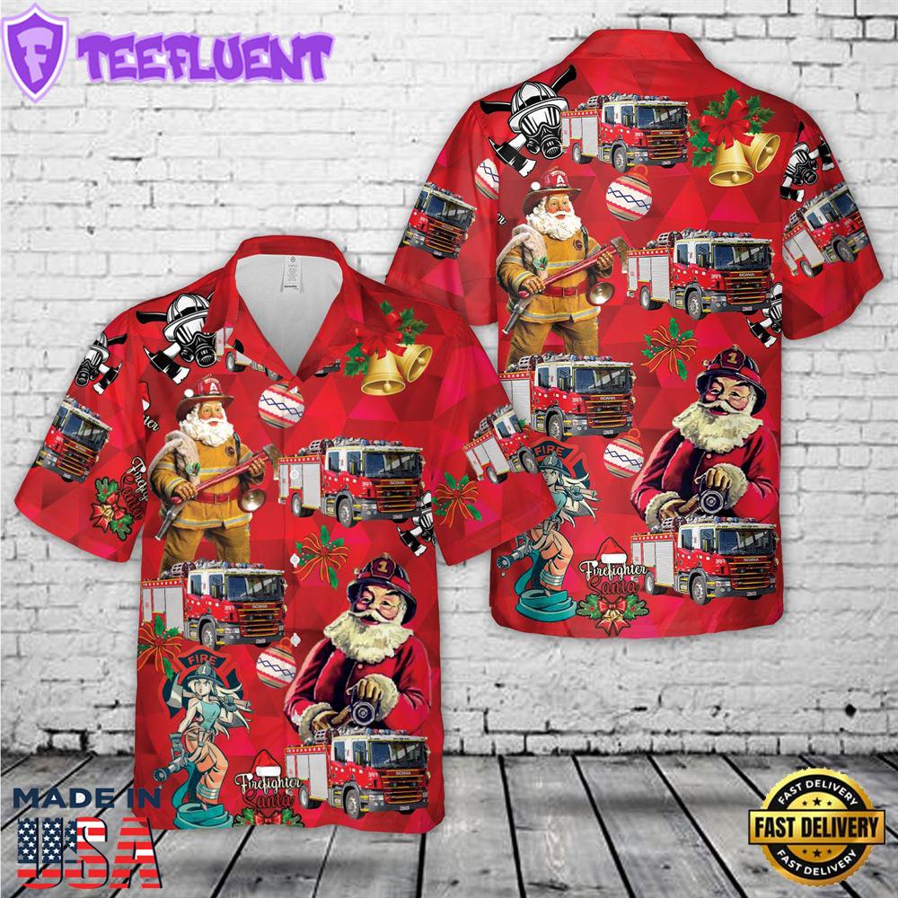 Country Fire Authority (CFA) Type 4 Heavy Pumper Christmas Hawaiian Shirt