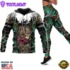 Country Girl All Over Print Leggings Hoodie Set Outfit For Women Green