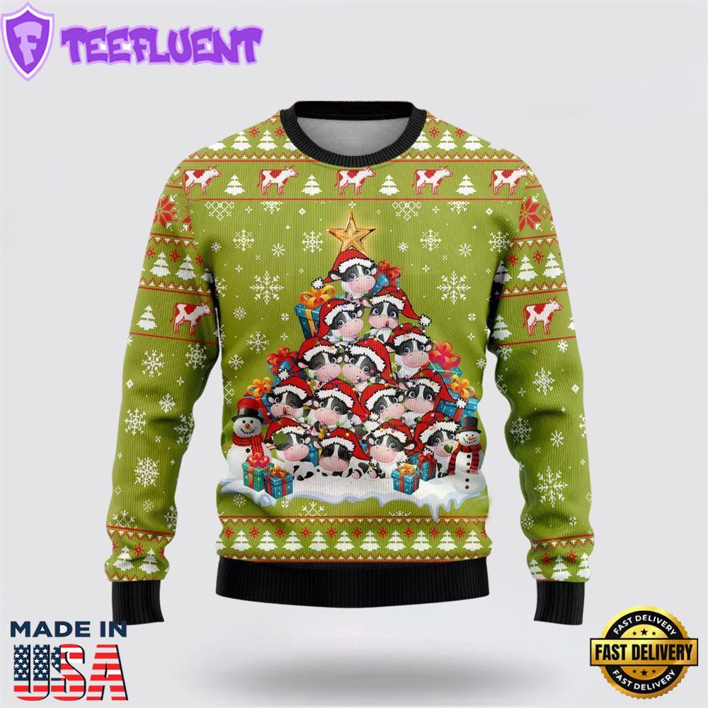 Cow Christmas Tree Ugly Christmas Sweater