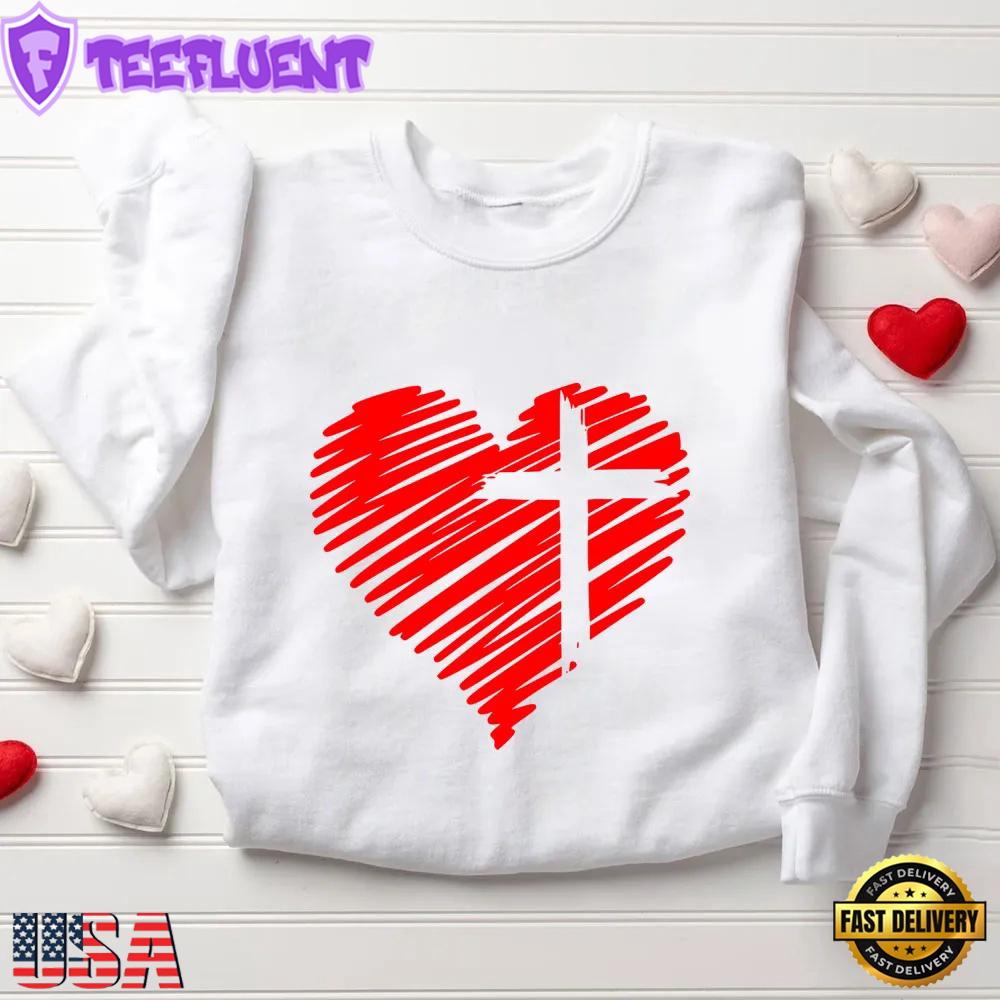 Cross And Heart Christian Sweatshirt