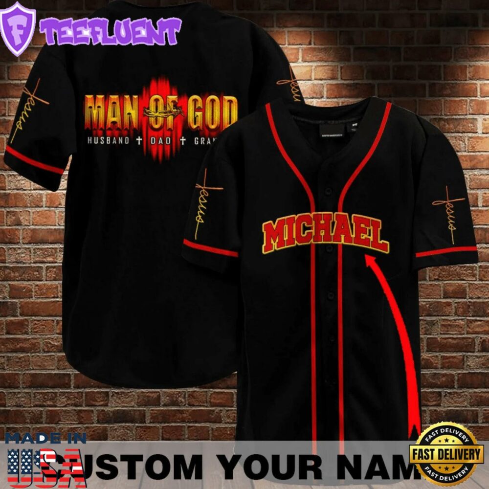 Cross Baseball Jersey - Man Of God Custom Printed 3D Baseball Jersey Shirt For Men Women - Gift For Christians