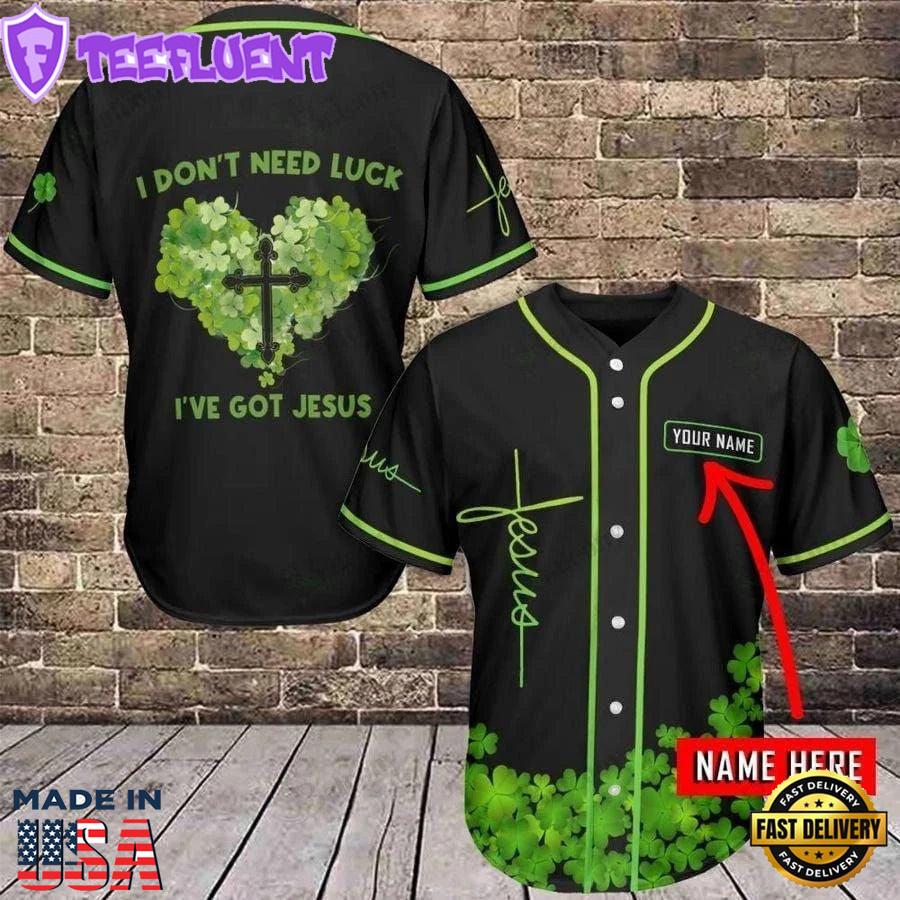 Cross Clover Baseball Jersey - I've Got Jesus Irish Custom Baseball Jersey For Men Women